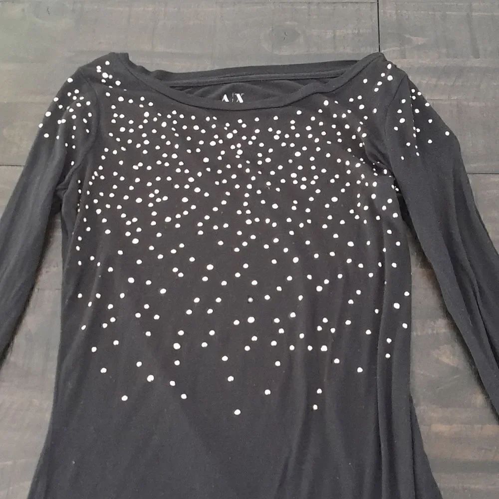 A/X XS LONG sleeve good condition size extra small gold rhinestone detail